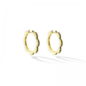 18K  Diamond Bloom Hoop Earrings