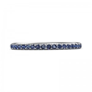 FlyerFit® 14K White Gold Micropave Cutdown Wedding Band