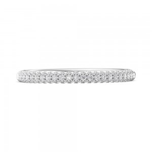 FlyerFit® 14K White Gold Micropave Wedding Band