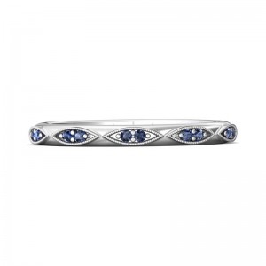 FlyerFit® 14K White Gold Micropave Bead Set Wedding Band