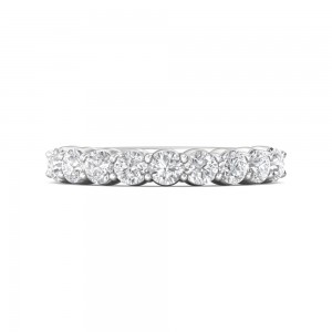 FlyerFit® 14K White Gold Shared Prong Wedding Band