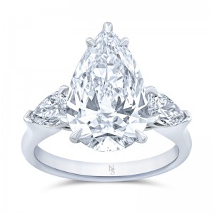 4.59 Carat Pear Diamond 3-Stone Ring