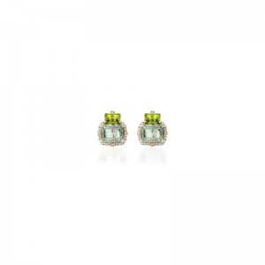 18K Yellow Gold  Gossip Collection Two-Tone Stud Earrings