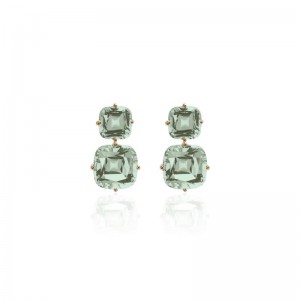 18K Yellow Gold Gossip Colleciton Double Cusihon Drop Earrings