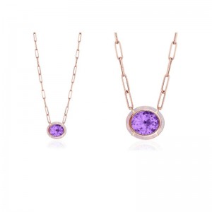 18K Rose Gold Melange Colleciton Oval Pendant