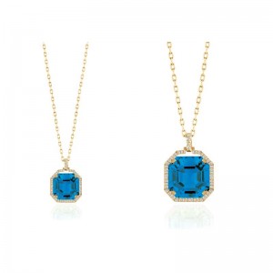 18K Yellow Gold Gossip Collection Diamond Halo Pendant Necklace