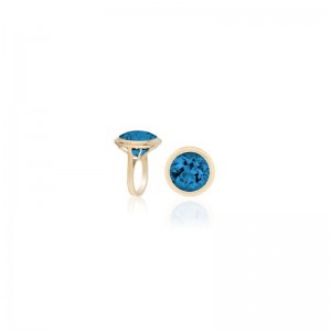 18K Yellow Gold Manhattan Collction Round Cocktail Ring