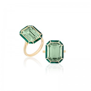 18K Yellow Gold Melange Collection Emerald Cut Ring