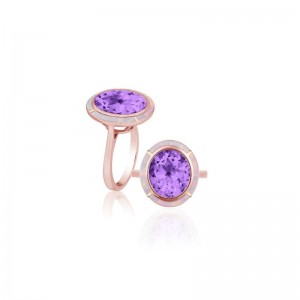 18K Rose Gold Melange Collection Oval Ring