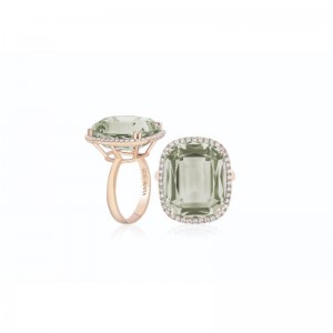 18K Yellow Gold Gossip Colleciton Custion Cut Cocktail Ring