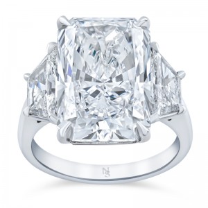 10.07 Carat Radiant 3-Stone Diamond Ring