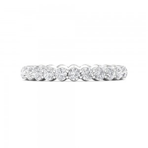 FlyerFit® 14K White Gold Eternity Wedding Band