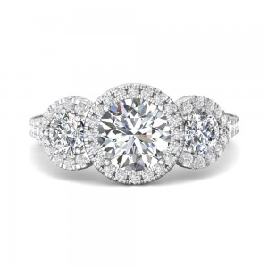 FlyerFit® 14K White Gold Vintage Engagement Ring