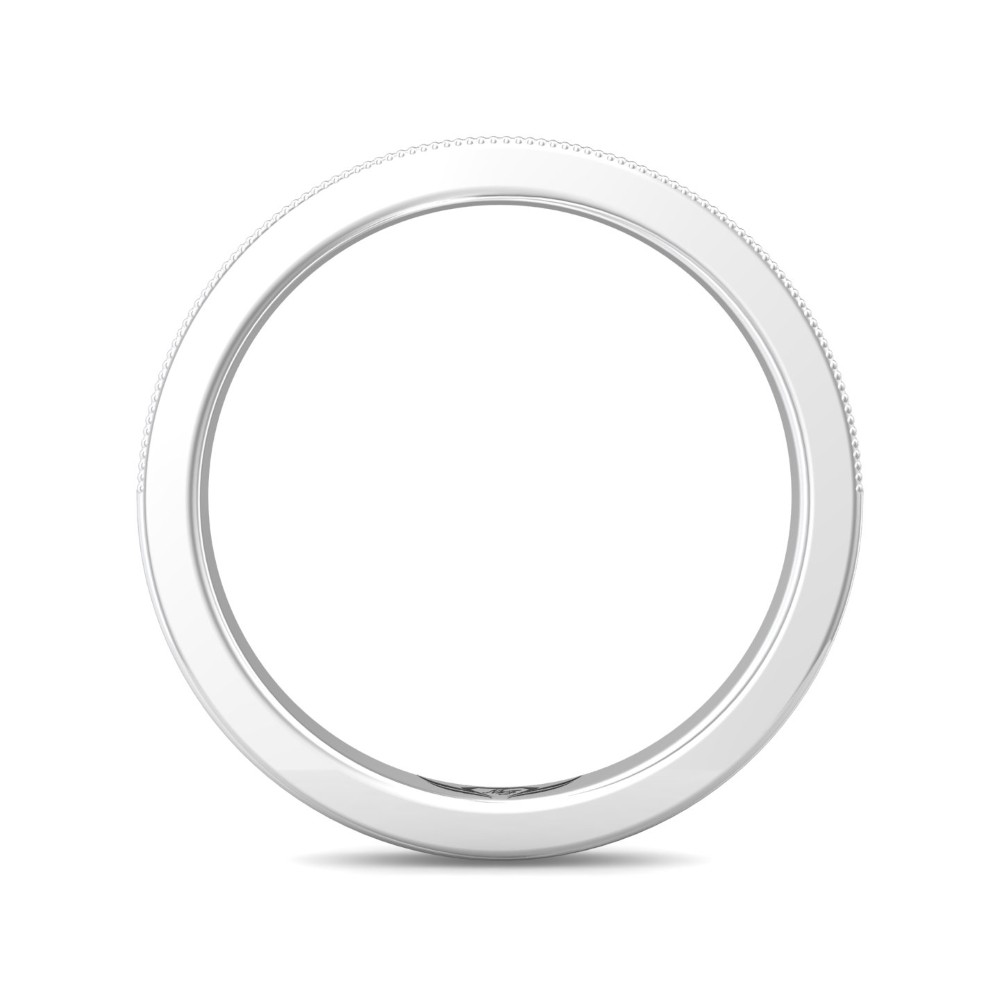 FlyerFit® 14K White Gold Micropave Bead Set Wedding Band