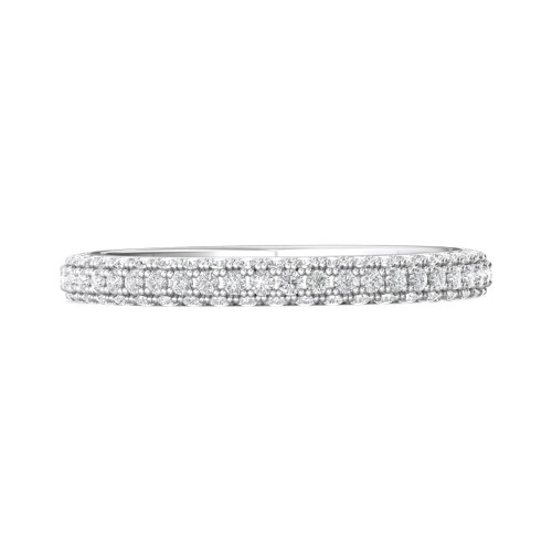 FlyerFit® 14K White Gold Micropave Wedding Band