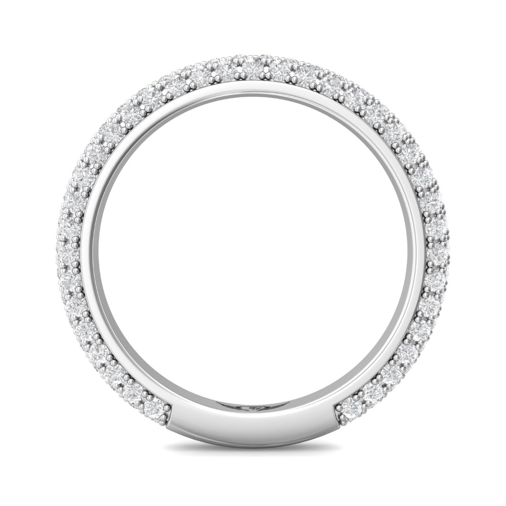 FlyerFit® 14K White Gold Micropave Wedding Band
