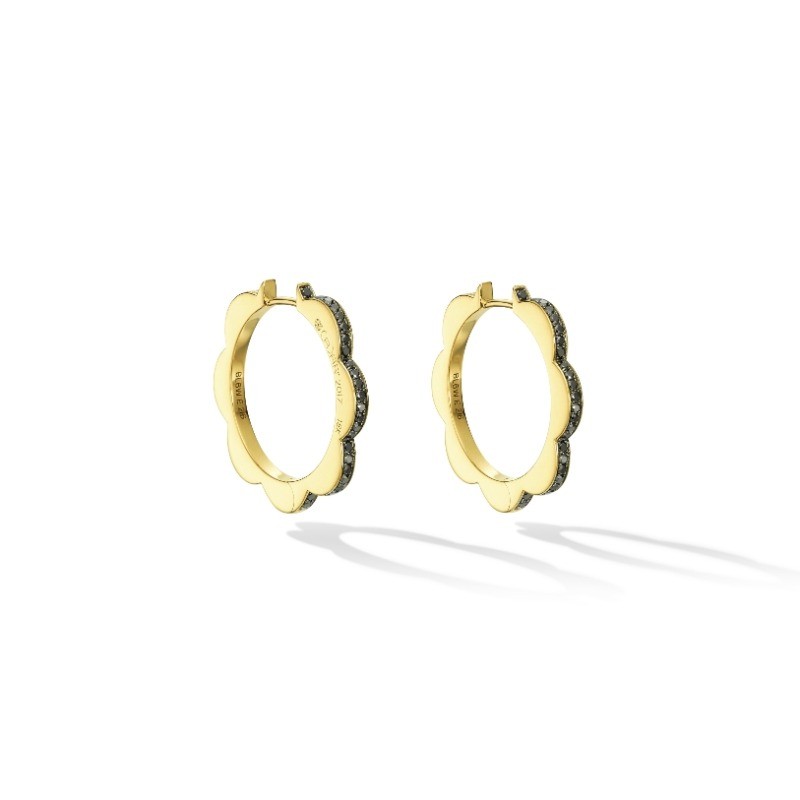 18K  Diamond Bloom Hoop Earrings