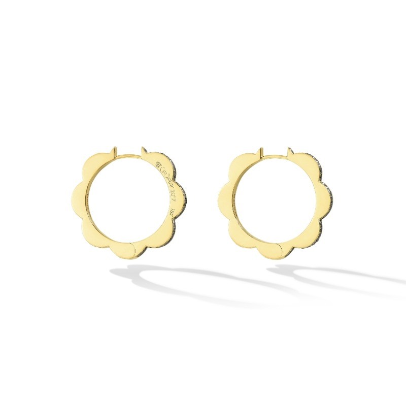 18K  Diamond Bloom Hoop Earrings