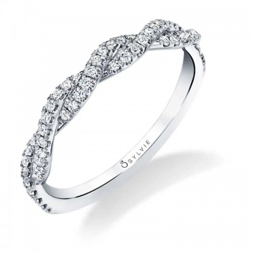 Modern Spiral Wedding Band - Leana