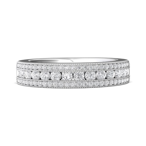 FlyerFit® 14K White Gold Channel Wedding Band