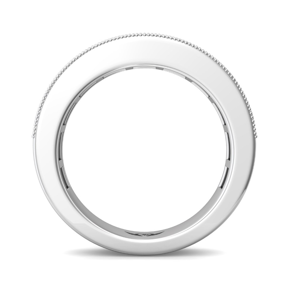 FlyerFit® 14K White Gold Channel Wedding Band
