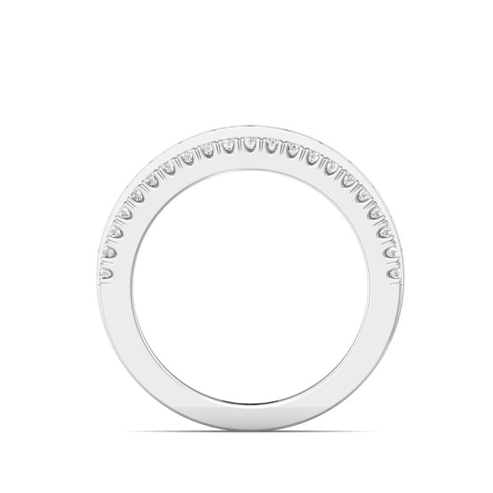FlyerFit® 14K White Gold Channel Wedding Band