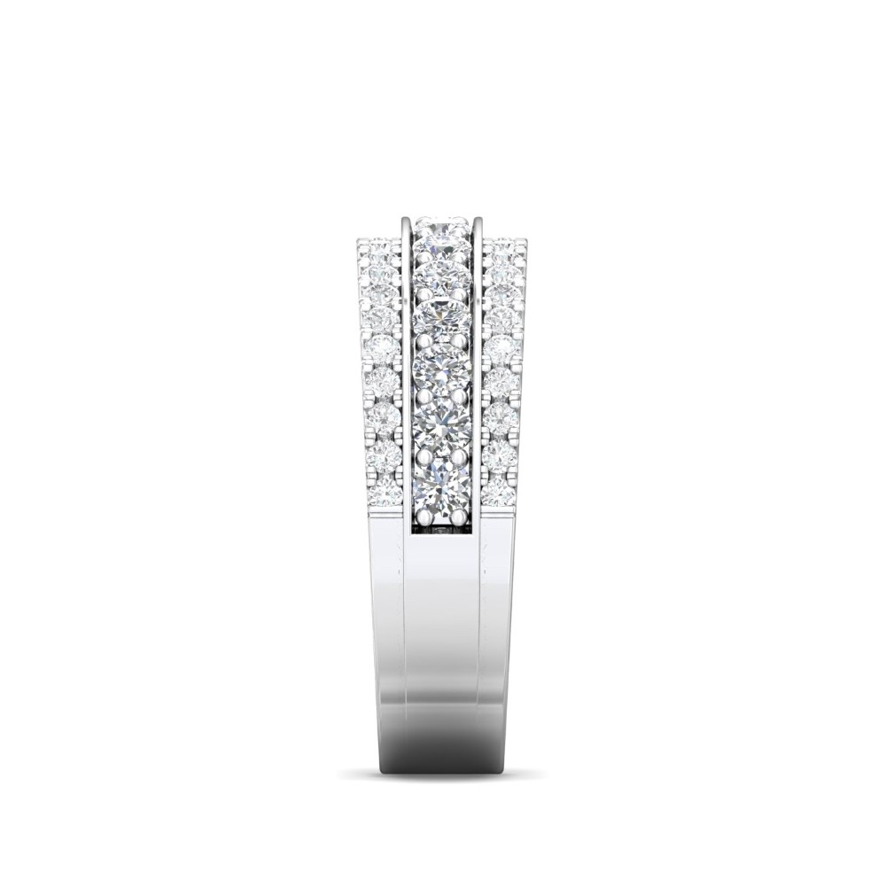 FlyerFit® 14K White Gold Channel Wedding Band