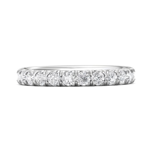 FlyerFit® 14K White Gold Micropave Cutdown Wedding Band