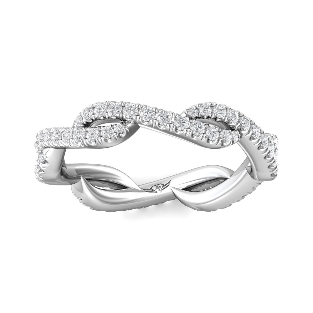 FlyerFit® 14K White Gold Stacker Wedding Band