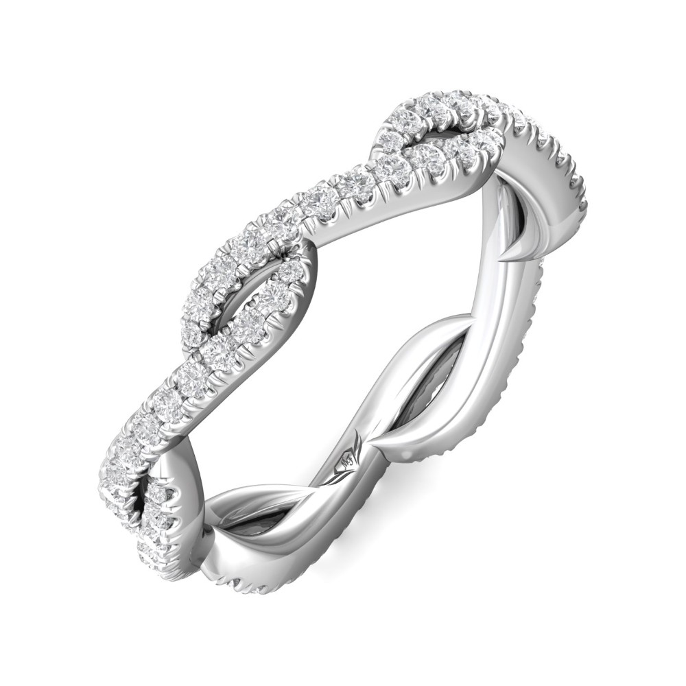 FlyerFit® 14K White Gold Stacker Wedding Band