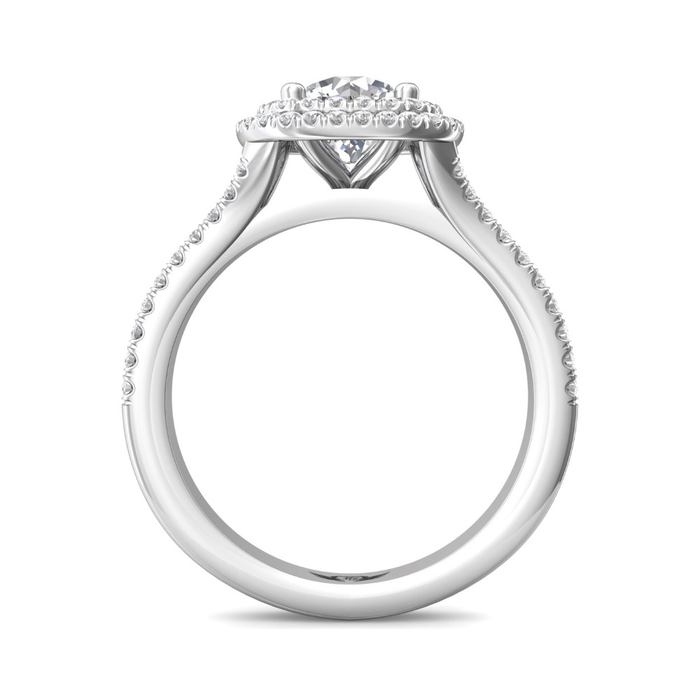 FlyerFit® 14K White Gold Split Shank Engagement Ring