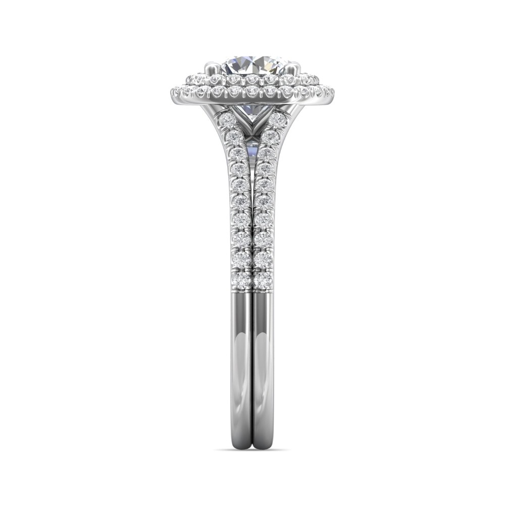FlyerFit® 14K White Gold Split Shank Engagement Ring