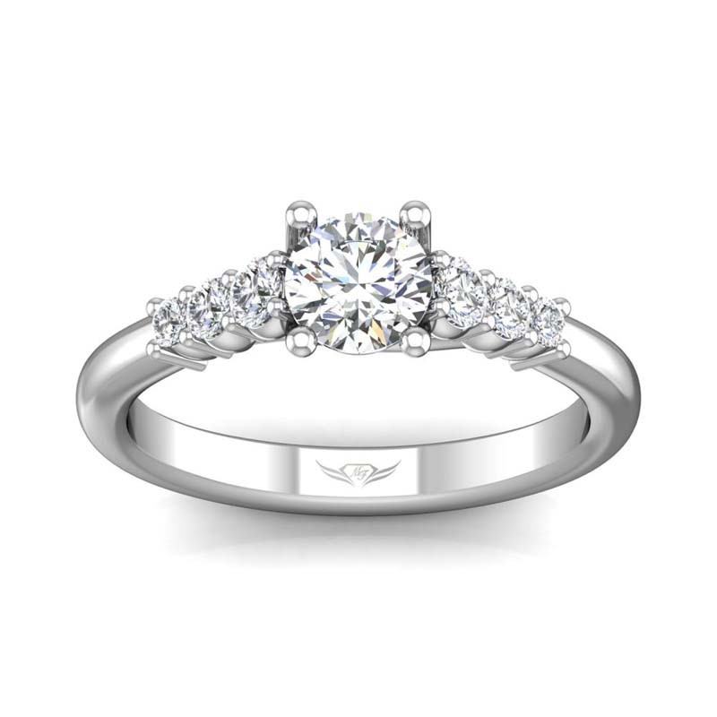 FlyerFit® 14K White Gold Channel/Shared Prong Engagement Ring