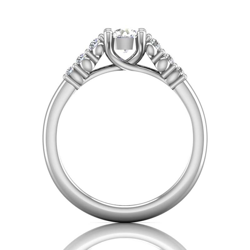 FlyerFit® 14K White Gold Channel/Shared Prong Engagement Ring