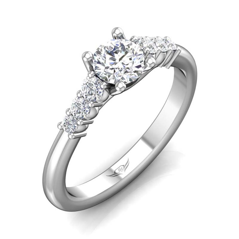FlyerFit® 14K White Gold Channel/Shared Prong Engagement Ring