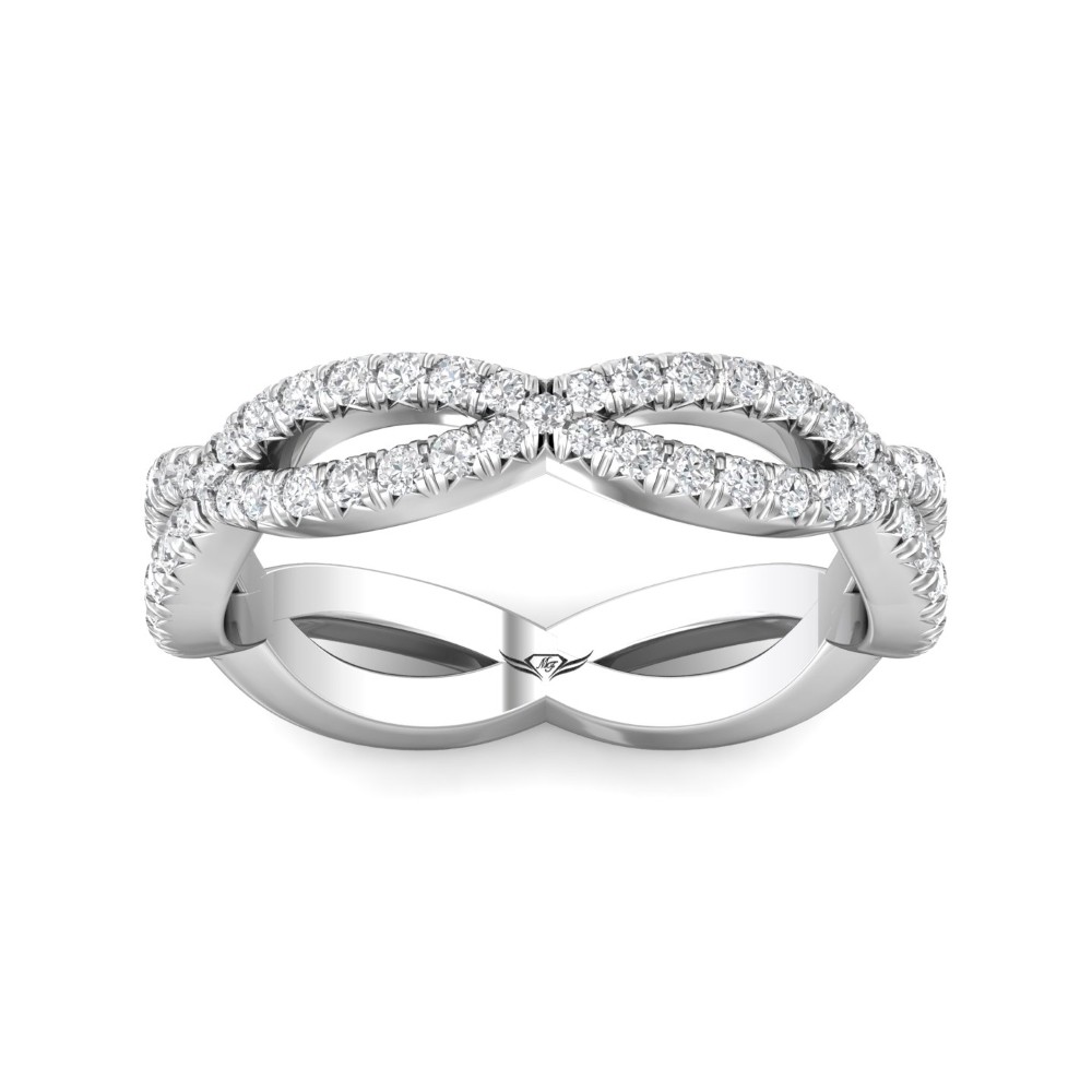FlyerFit® 14K White Gold Stacker Wedding Band