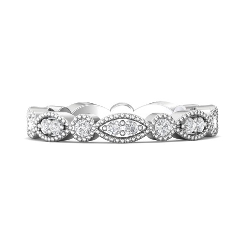FlyerFit® 14K White Gold Stacker Wedding Band