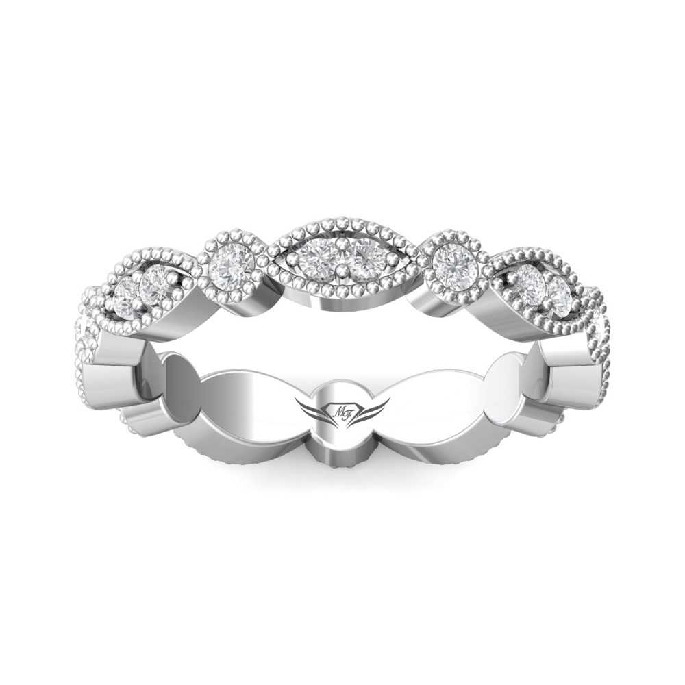 FlyerFit® 14K White Gold Stacker Wedding Band