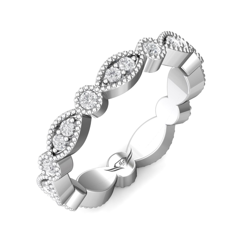 FlyerFit® 14K White Gold Stacker Wedding Band