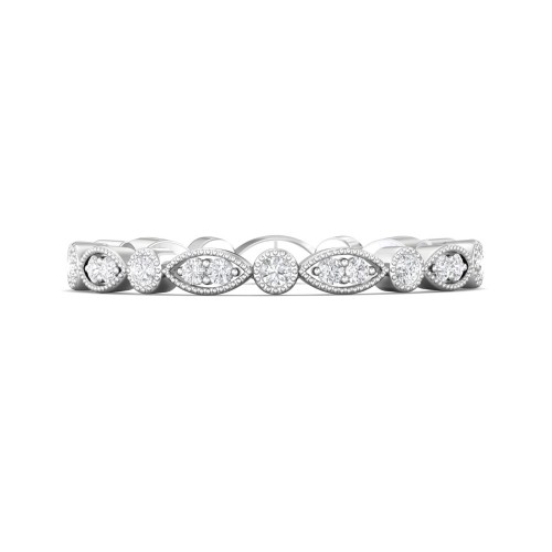 FlyerFit® 14K White Gold Stacker Wedding Band