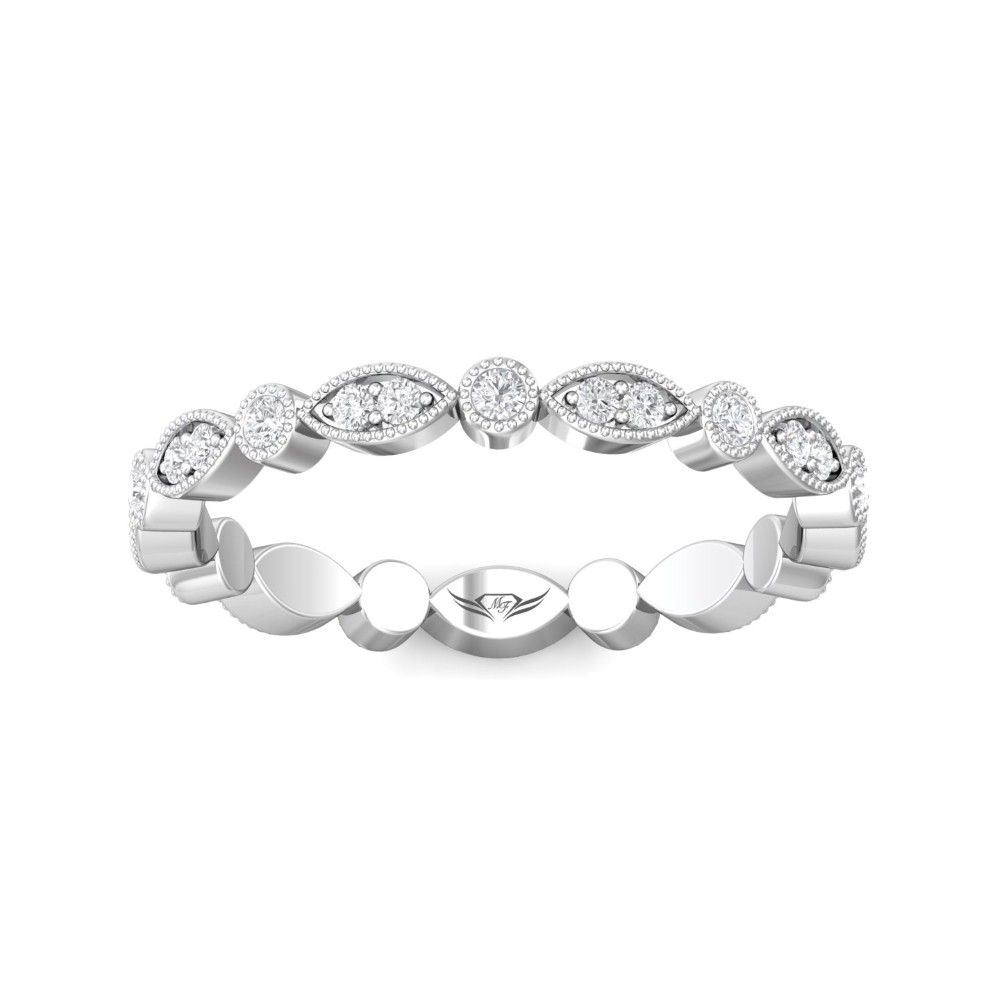 FlyerFit® 14K White Gold Stacker Wedding Band