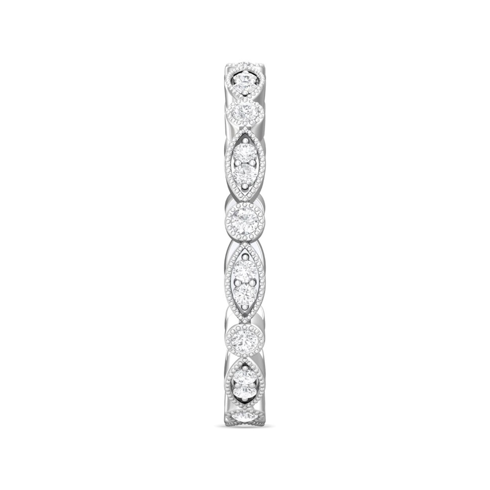 FlyerFit® 14K White Gold Stacker Wedding Band