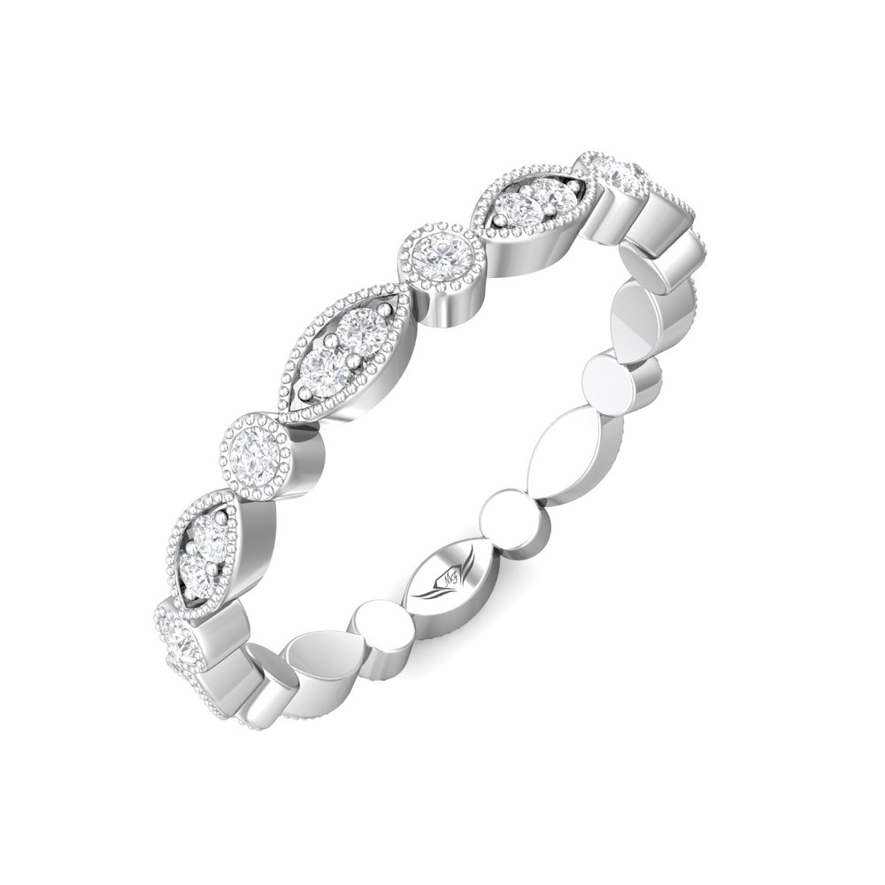 FlyerFit® 14K White Gold Stacker Wedding Band