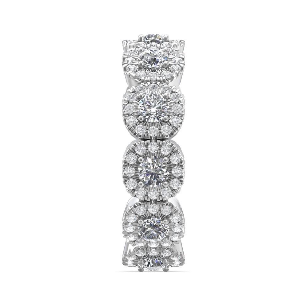 FlyerFit® 14K White Gold Micropave Cutdown Wedding Band