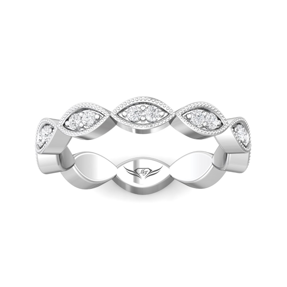 FlyerFit® 14K White Gold Stacker Wedding Band