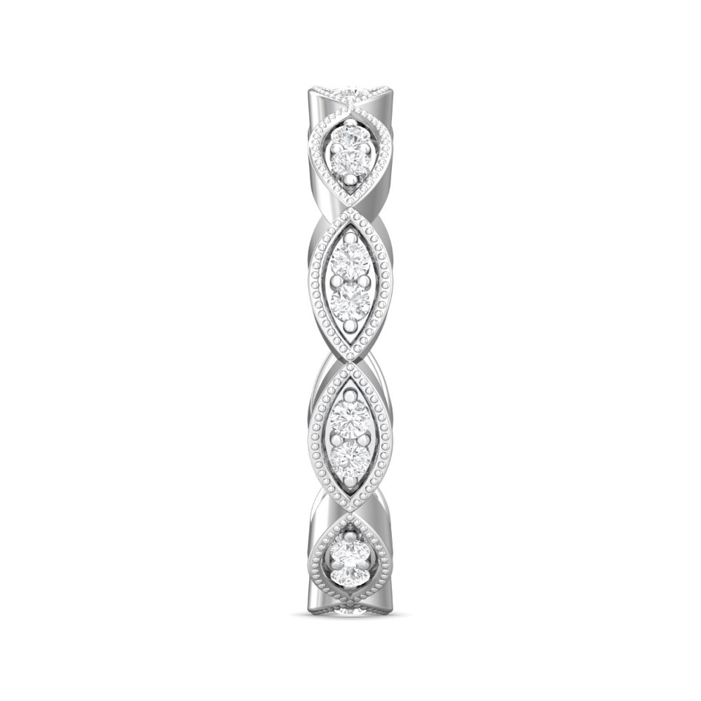 FlyerFit® 14K White Gold Stacker Wedding Band
