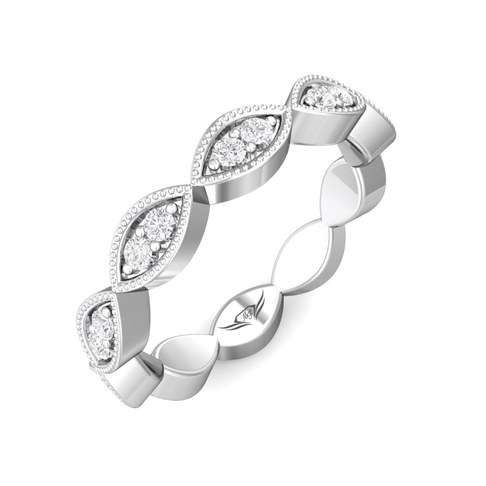 FlyerFit® 14K White Gold Stacker Wedding Band