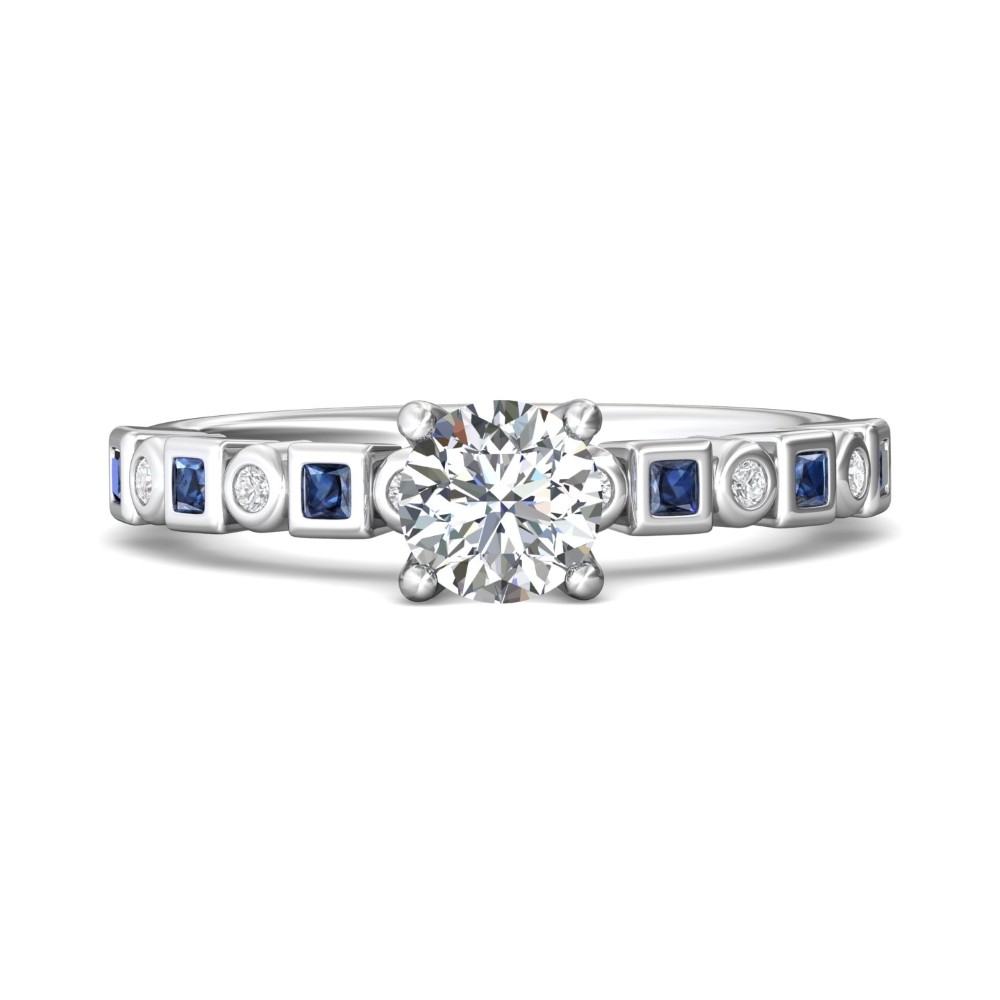 FlyerFit® 14K White Gold Channel/Shared Prong Engagement Ring