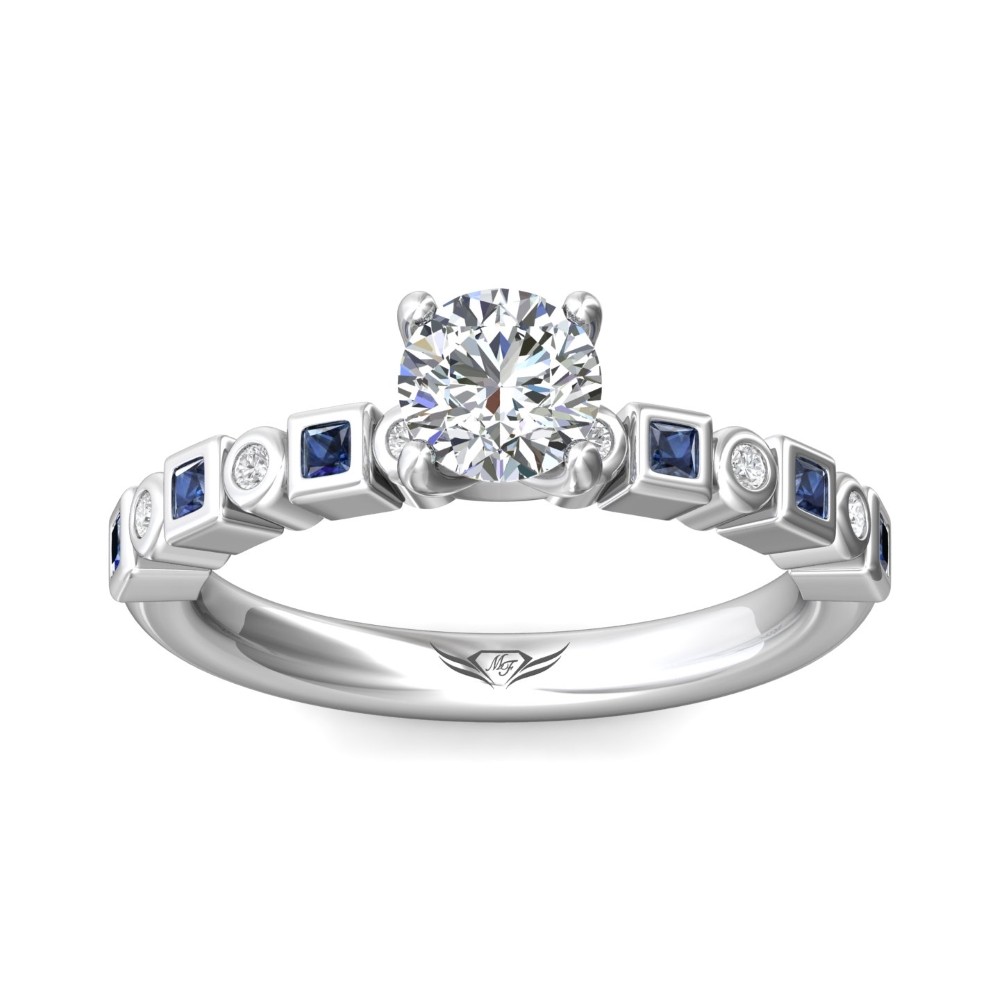 FlyerFit® 14K White Gold Channel/Shared Prong Engagement Ring