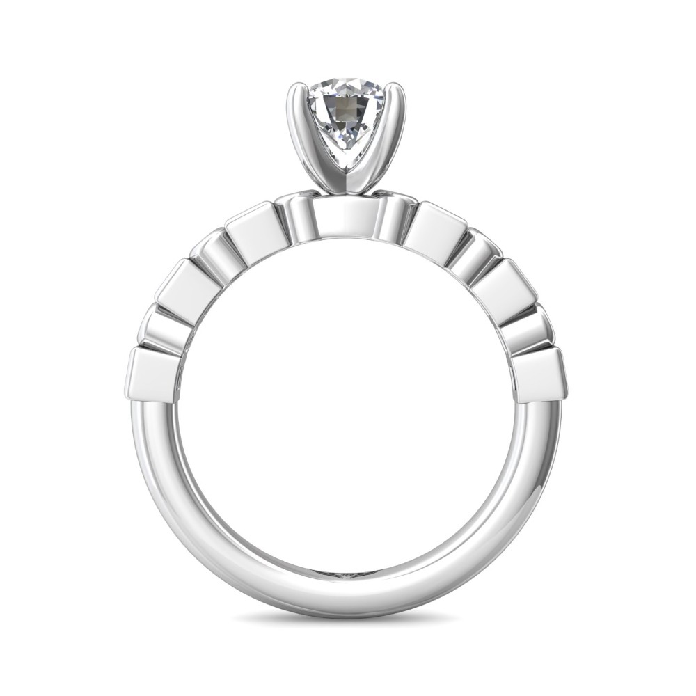 FlyerFit® 14K White Gold Channel/Shared Prong Engagement Ring